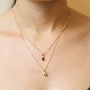 Garnet Birthstone Pendant January | 14K Gold