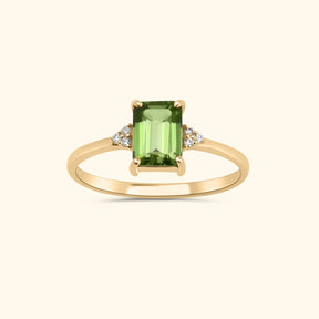 Sam Square Tourmaline Diamond ring | 9K